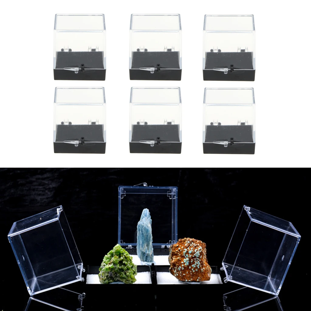 Transparent Display Case Small Show Box for Rock & Mineral Collectibles 