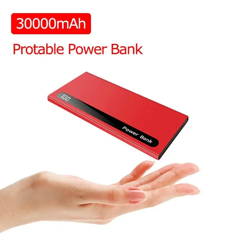 30000mAh внешний аккумулятор портативный ультра тонкий Двойной USB повербанк