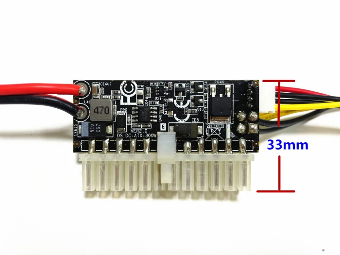 Interruptor do Módulo de Alimentação Entrada Masculina Pci-e 6pin Dc-atx Pico Psu Auto Mini Itx High Dc-atx Módulo de Potência 300w 24pin Db9215a - Imagem 2