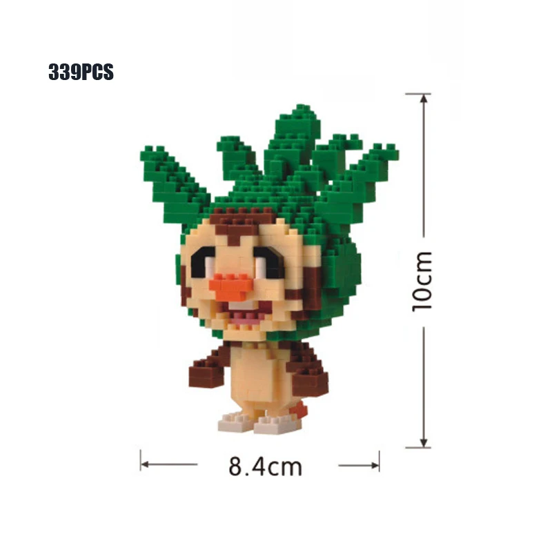 Мультфильм игра poke XY& Z микро алмазный блок Croagunk Froakie Dedenne Chespin Raichu Fennekin Growlithe nanobricks игрушки - Цвет: Chespin