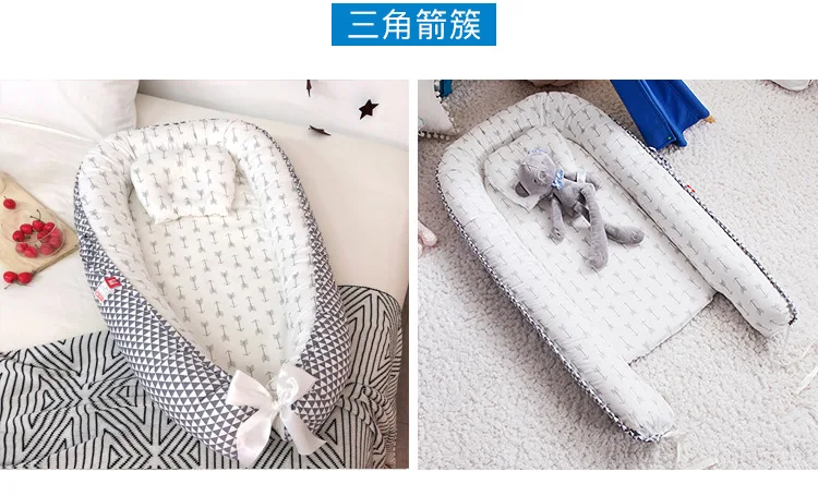 85*50 см детское гнездо кровать туристическая детская кроватка кровать Младенец Малыш Хлопок переносная Колыбель для новорожденных Детская кроватка бампер