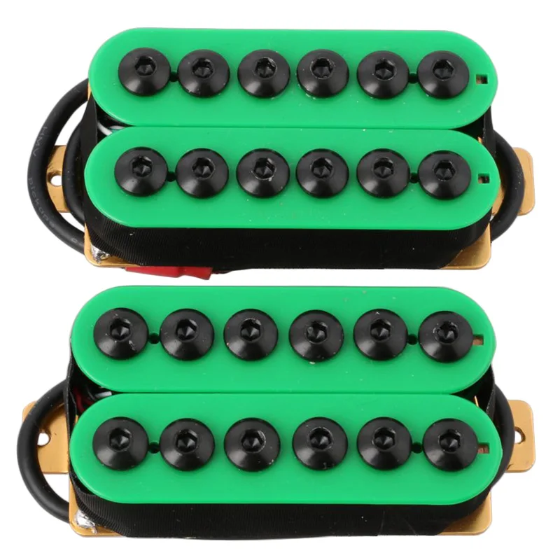 

2Pcs Double Coil Electric Guitar Humbucker Pickup Bridge&Neck Ceramic net Invader Style Punk Green