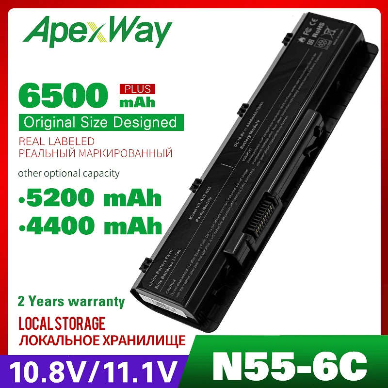 4400 мАч Аккумулятор для ноутбука Asus A32-N55 N45 N45SF N55E N75S N45E N45SJ N55S N45SL N55SF N75SJ N45J N45SN N55SL n75SL