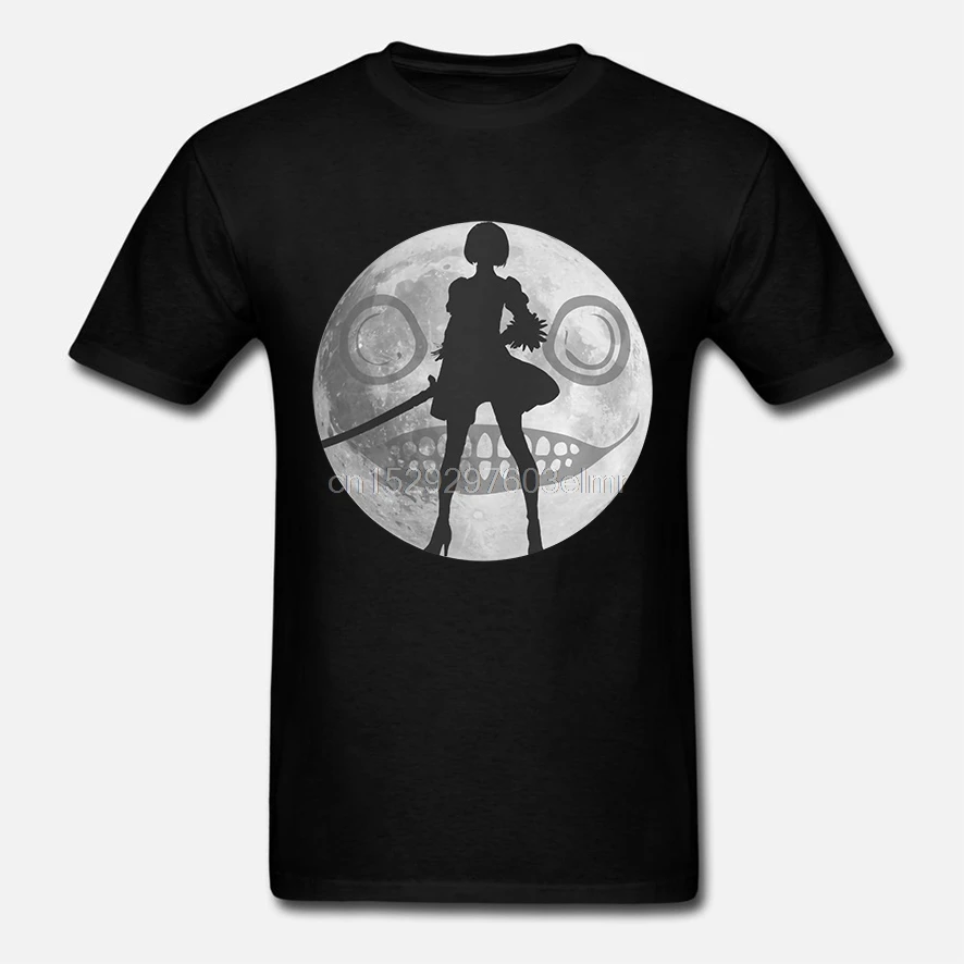 Забавная Мужская футболка новинка Nier Automata 2B Moon крутая футболка|Футболки| |