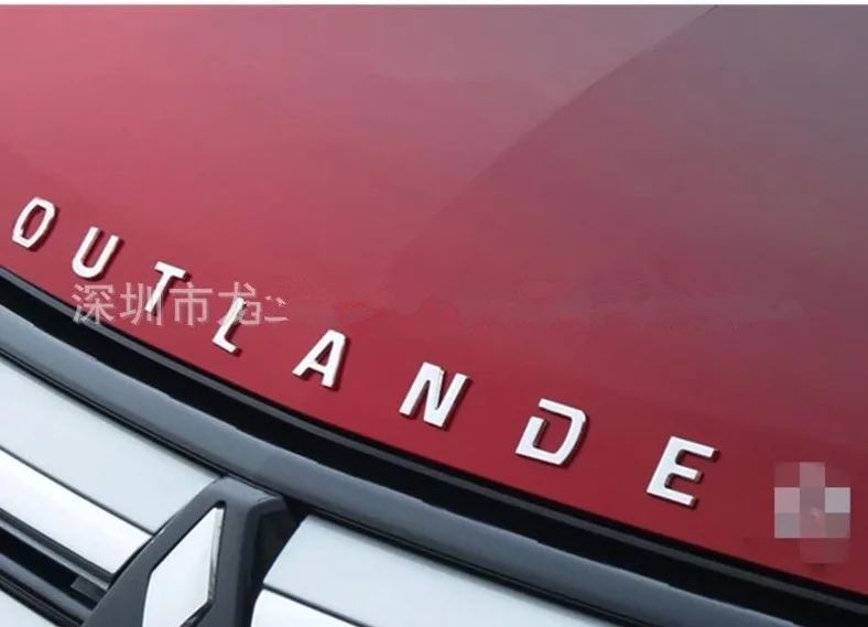 Car Sticker 1pcs 3D ABS OUTLANDER Letter Front Head Hood Bonnet Grill Decals Emblem Badge Styling Accessories