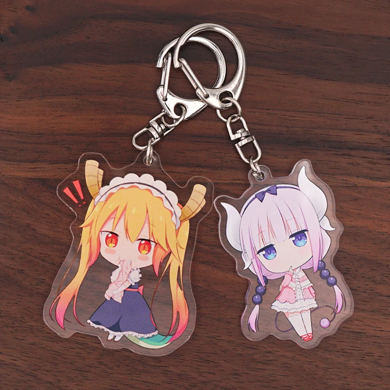 Miss Kobayashi's Dragon Maid Anime Toru Kanna Kamui Cute Double Sided Acrylic Keychain | Украшения и аксессуары