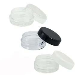 Clear Plastic Cosmetic Storage Jars - Set of 10, Assorted Sizes - 30g (Mix color Cap)
