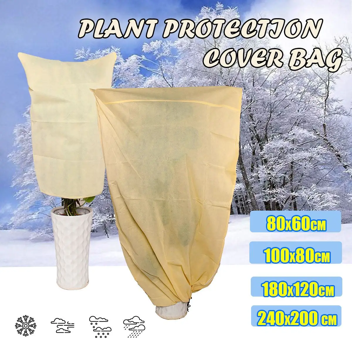Outdoor Winter Garden Yard Shrub Potted Plant Anti Freeze Frost Protection Cover Bag Plant Cover Warm Cover Tree Shrub