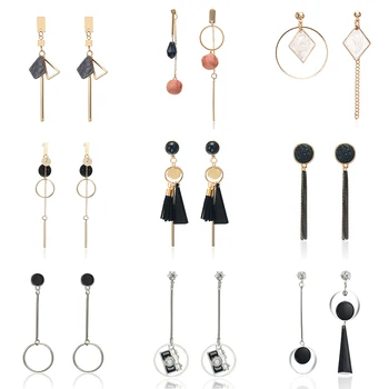 

Hoop Earrings For Ladies 2020 Fashion Korean Earrings Dangle Drop Earrings Crystal Silver Color Vintage