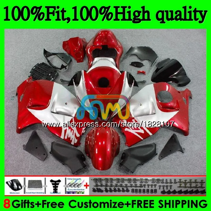 Инъекции для SUZUKI Hayabusa GSXR 1300 GSXR-1300 57BS. 269 GSXR1300 08 13 14 15 красный серебристый 16 2008 2013 обтекатель