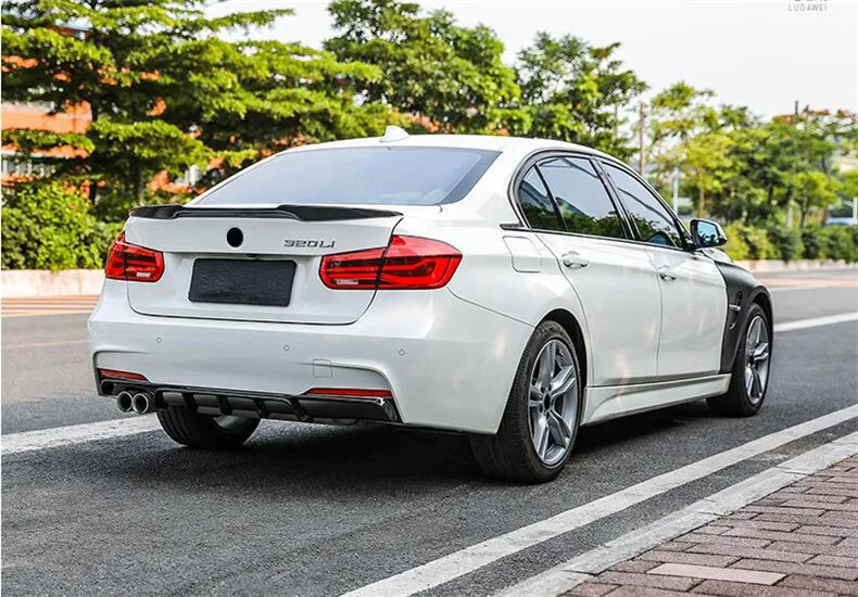 Для BMW 3 серии F30 F35 2012- передний и задний спойлер диффузор высокого качества из углеродного волокна PP черный Модификация аксессуары