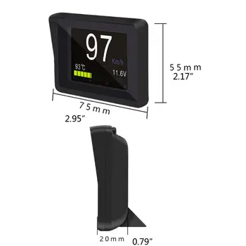 

Universal Car Smart Digital Meter Head Up Display OBD II System Fuel Temp Gauge DC 9-18V ABS PC read vehicle data streams