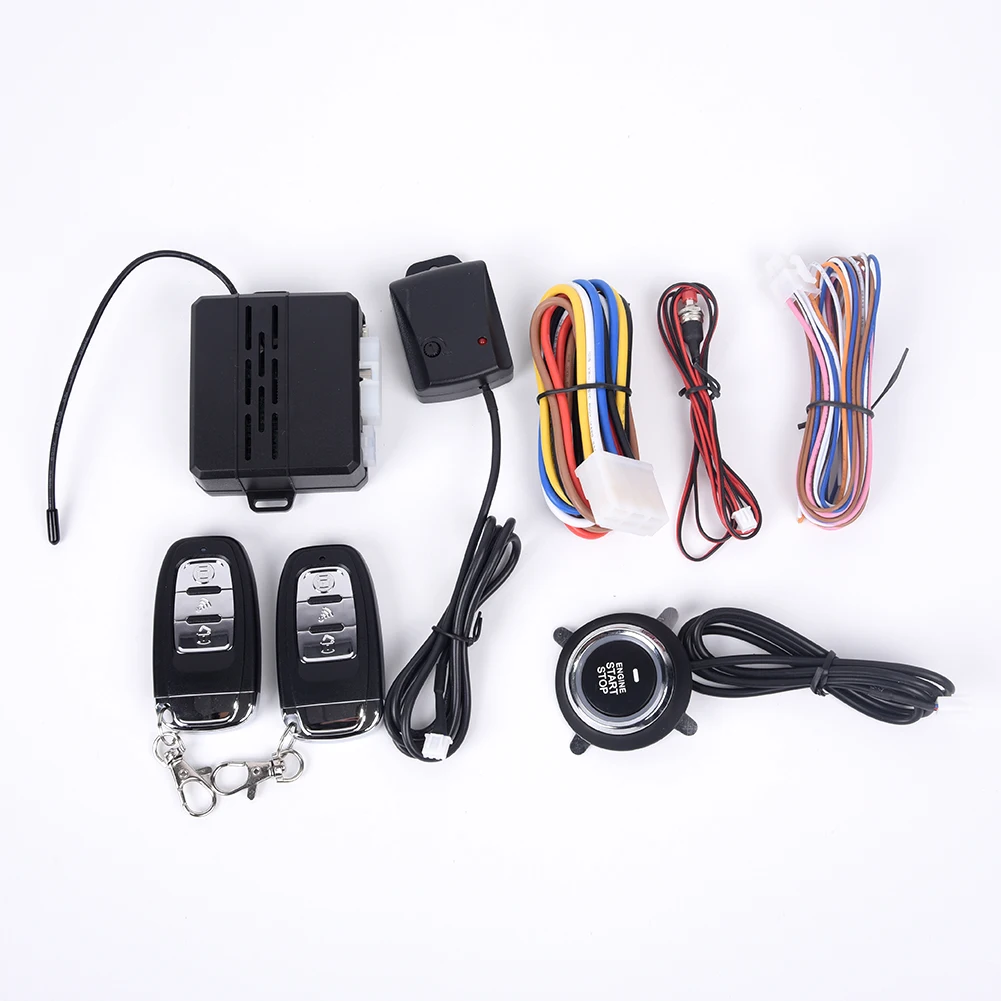 

Car Alarm Start Security System Key Passive Entry Push Button Remote Kit Sale US