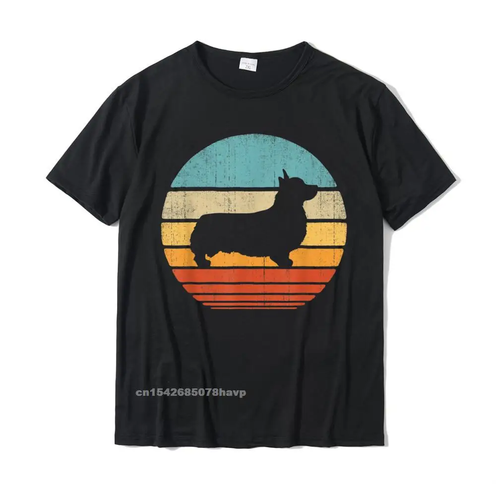 Casual T-Shirt Slim Fit Round Neck Leisure 100% Cotton Men Tops Tees Casual Short Sleeve T-Shirt Top Quality Corgi Vintage Silhouette 60s 70s Retro Gifts Dog Lover Men T-Shirt__2224.Corgi Vintage Silhouette 60s 70s Retro Gifts Dog Lover Men T-Shirt  2224 black.