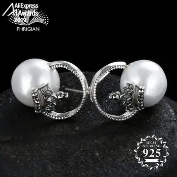 

Earrings 925 Sterling silver S925 pure women lady authentic Thai Silver ladybug shell cute water drop solid long