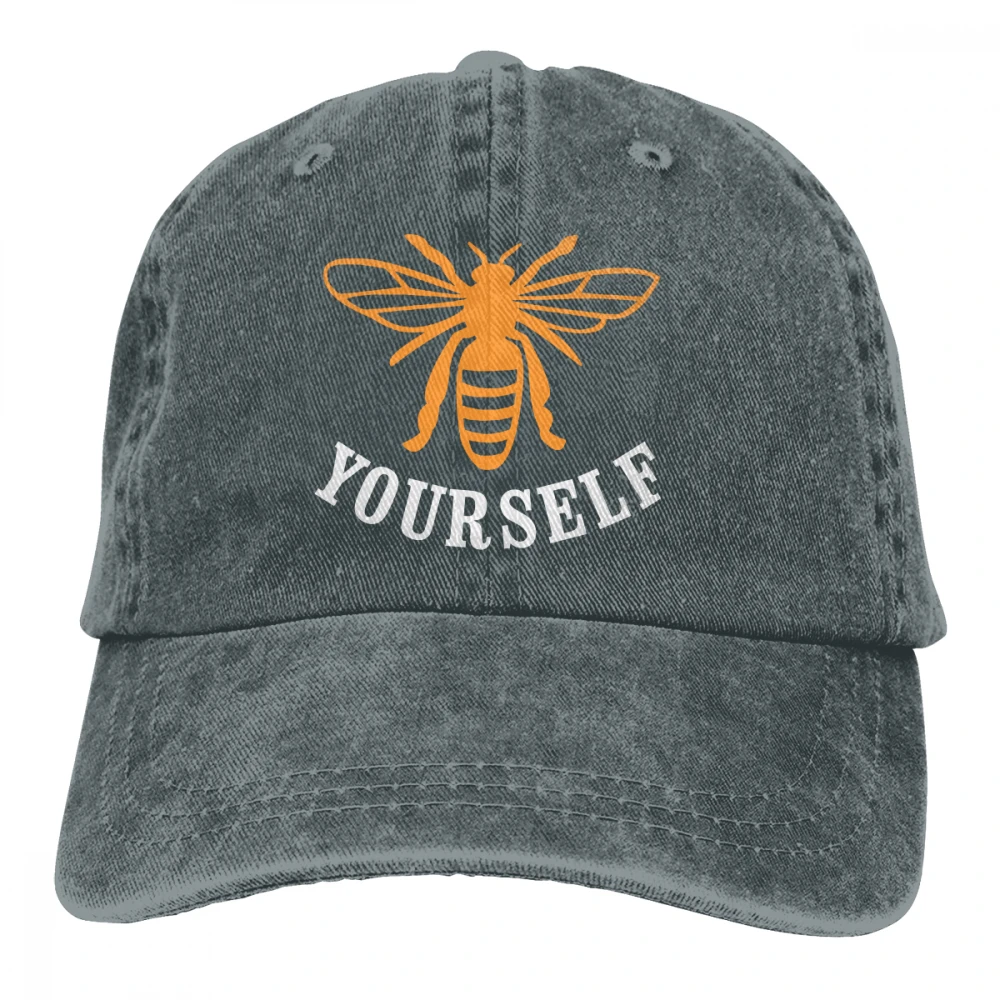 Bee Yourself Casquette черные унисекс Мужские Женские джинсовые бейсболка с ремешком кепки регулируемые Гольф папа шляпа