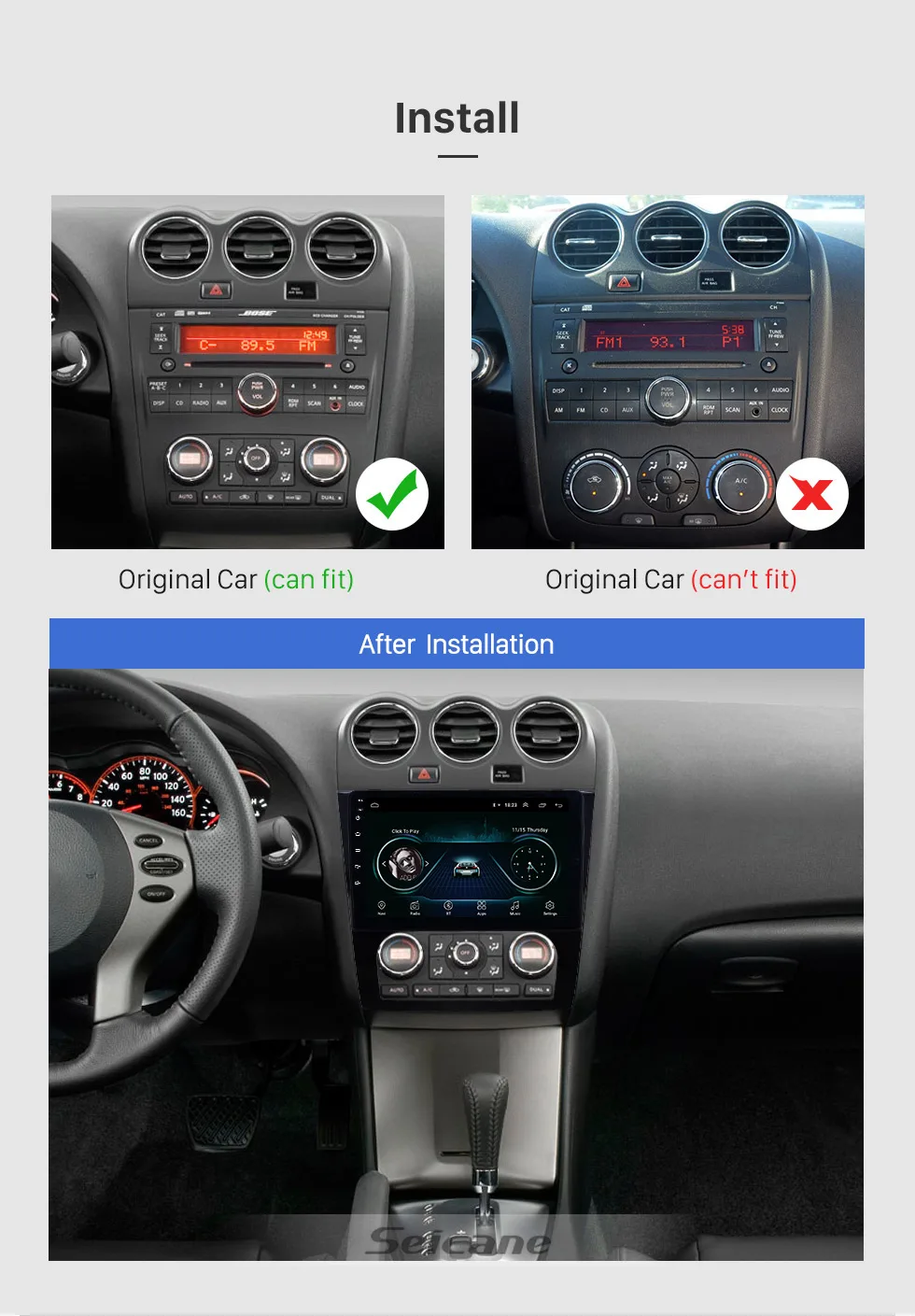 Excellent Seicane Android 8.1 2Din GPS Car Multimedia player For 2008 2009 2010-2012 Nissan Teana ALTIMA Auto A/C support Mirror link 4