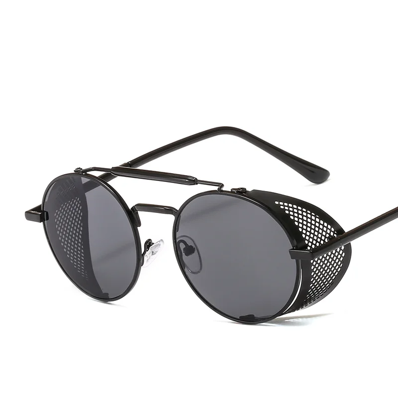 Круглый металлический Ретро солнцезащитные очки мужской женский стимпанк брендовый дизайнер хип хоп очки Oculos De Sol УФ Защита