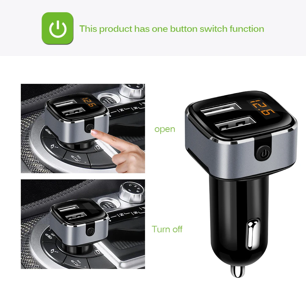 FORNORM 3.1A двойной зарядное устройство USB вольтметр ток дисплей обнаружения телефона зарядное устройство адаптер с выключателем питания смарт Быстрая зарядка