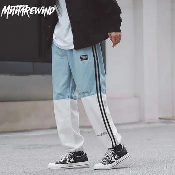 

Harajuku Cargo Pants Men Streetwear Hip Hop Pants Men Stitching Wide Leg Overalls Men Straight Loose Tide Pants Size S-XXL