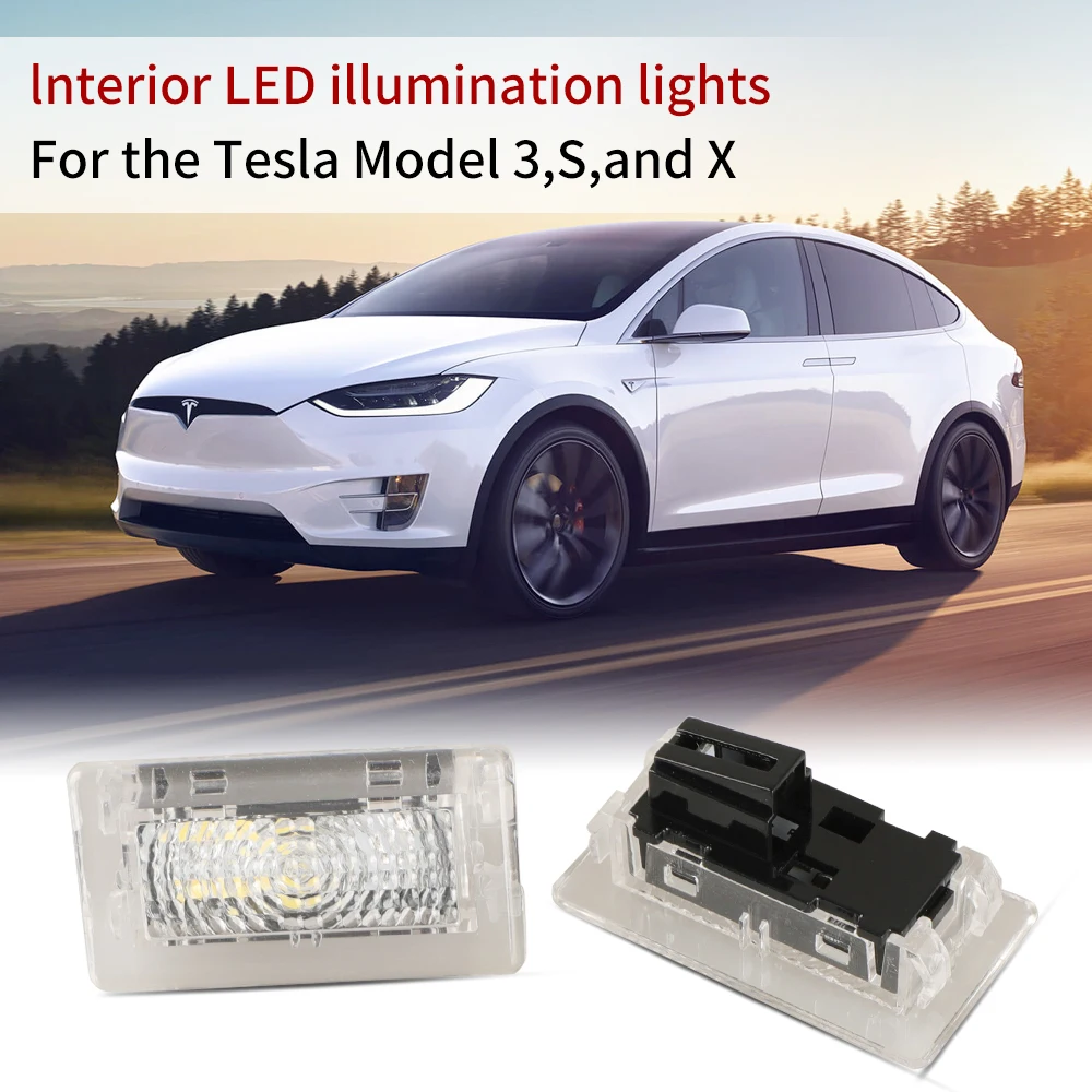 

6 Leds (Clear Lens) High Output Interior Light Car Door Lamp Puddle Trunk Light Kit Ultra-bright for Tesla Model 3 S X(2 PCS)
