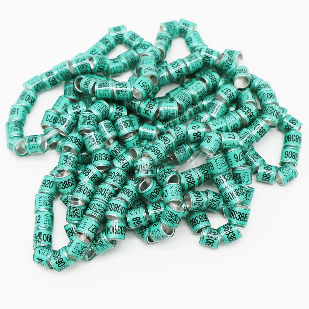 100pcs 100 шт алюминиевый пластиковый материал многоцветное кольцо для ног голубя с цифрами буквами и птицами кольца для ног инструменты для переноски голубей - Цвет: 100pcs
