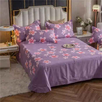 

2020 New Big size Bedsheets 100% Cotton Flat Sheet King Queen Full Twin Size Bed Sheet Bed Skirt 180*245/250*245/270*245cm