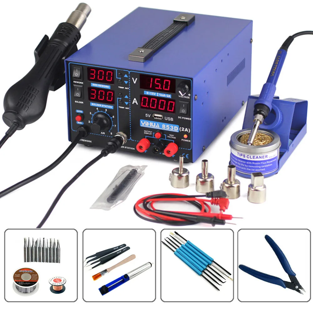 YIHUA-853D-2A-3-in-1-Digital-Welding-Machines-Hot-Air-Gun-Solder-Iron-Repair-Soldering
