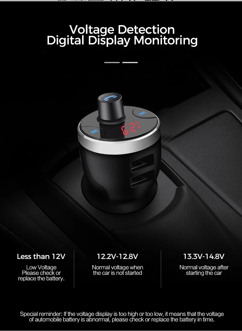 Baseuer QC 3,0 Автомобильное зарядное устройство Bluetooth fm-передатчик светодиодный дисплей Быстрая зарядка громкой связи автомобильный аудио mp3-плеер Aux модулятор 3.4A