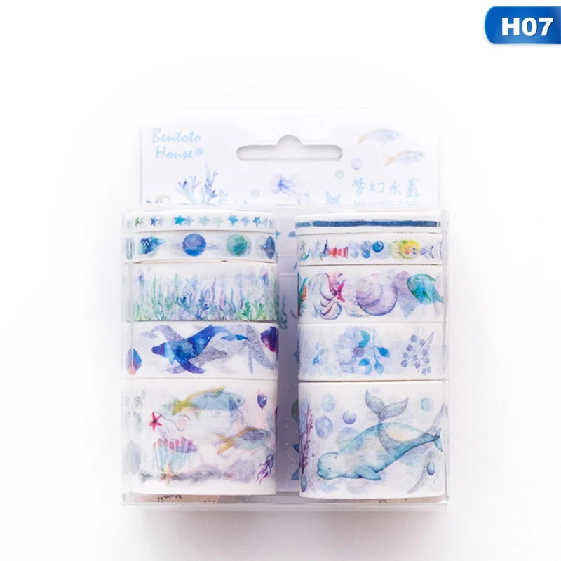 10 шт./компл. милый Декор прозрачная лента для скрэпбукинга Washi DIY Единорог малярный скотч школьные канцелярские магазине журнал поставок