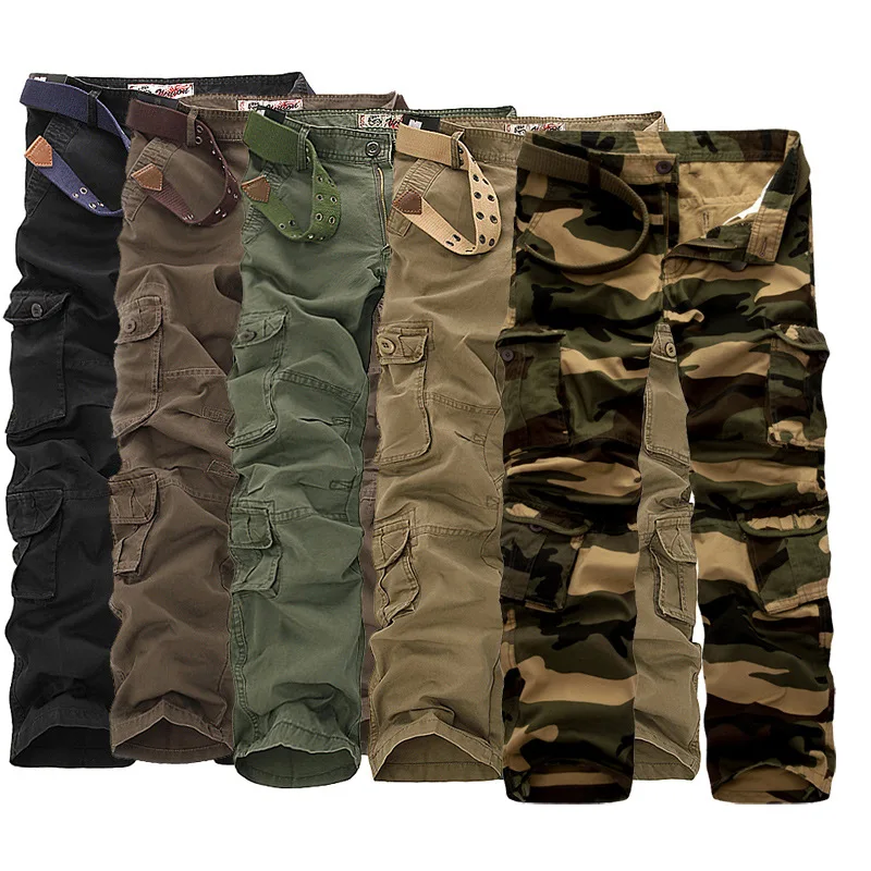 

Hot Models Outdoor Loose Casual Men's Trousers Multi-pockets Washing Camouflage MEN'S Overalls Pants