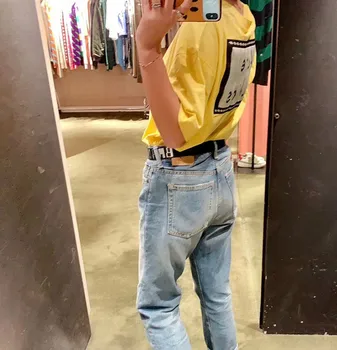 

2020 Spring Summer Women's Men's Large Back Block Fringe Letter Logo Round Neck Cotton T-shirt Unisex Short Sleeve A3