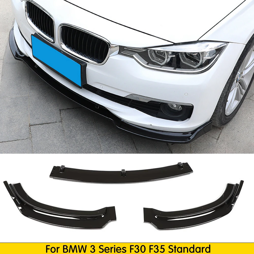 3pcs Auto-frontlippe Spoiler für BMW 3 Series F30 F35 2012-2015 Frontstoßstange Splitter Lip Body Kit ABS Front Flaps FrontschüRze Lips Chin Apron Lippen Diffusor 