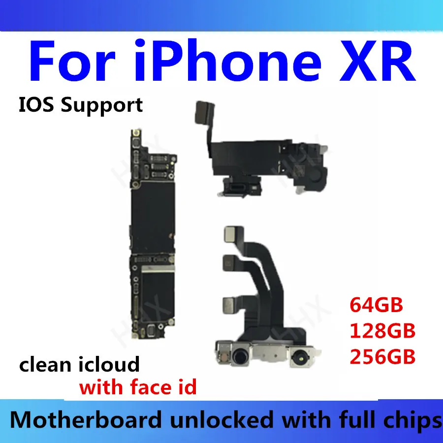 Для iphone XR материнская плата с лицом ID разблокирована новая логическая плата IOS обновление XR оригинальная замененная плата 64 Гб/128 ГБ/256 ГБ материнская плата