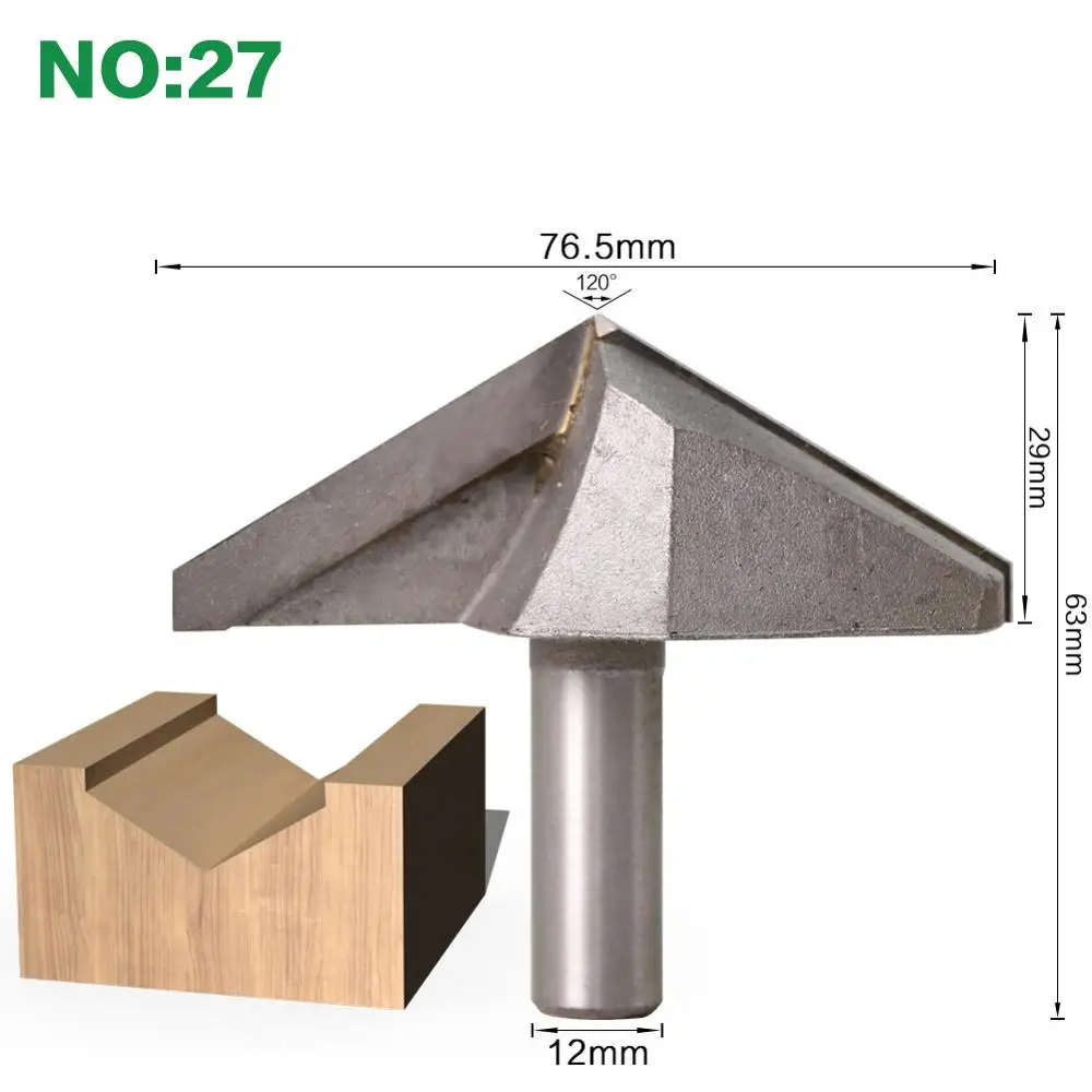 1" хвостовик Bullnose бусина колонна лицо литья фрезы для деревообработки инструменты - Длина режущей кромки: NO27