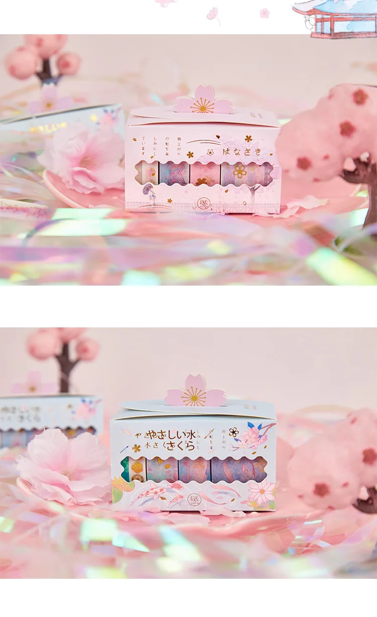 10 компл./лот клейкая лента из рисовой бумаги Сакура Харуно серии декоративные клеящаяся Скрапбукинг DIY Бумага японского наклейки для