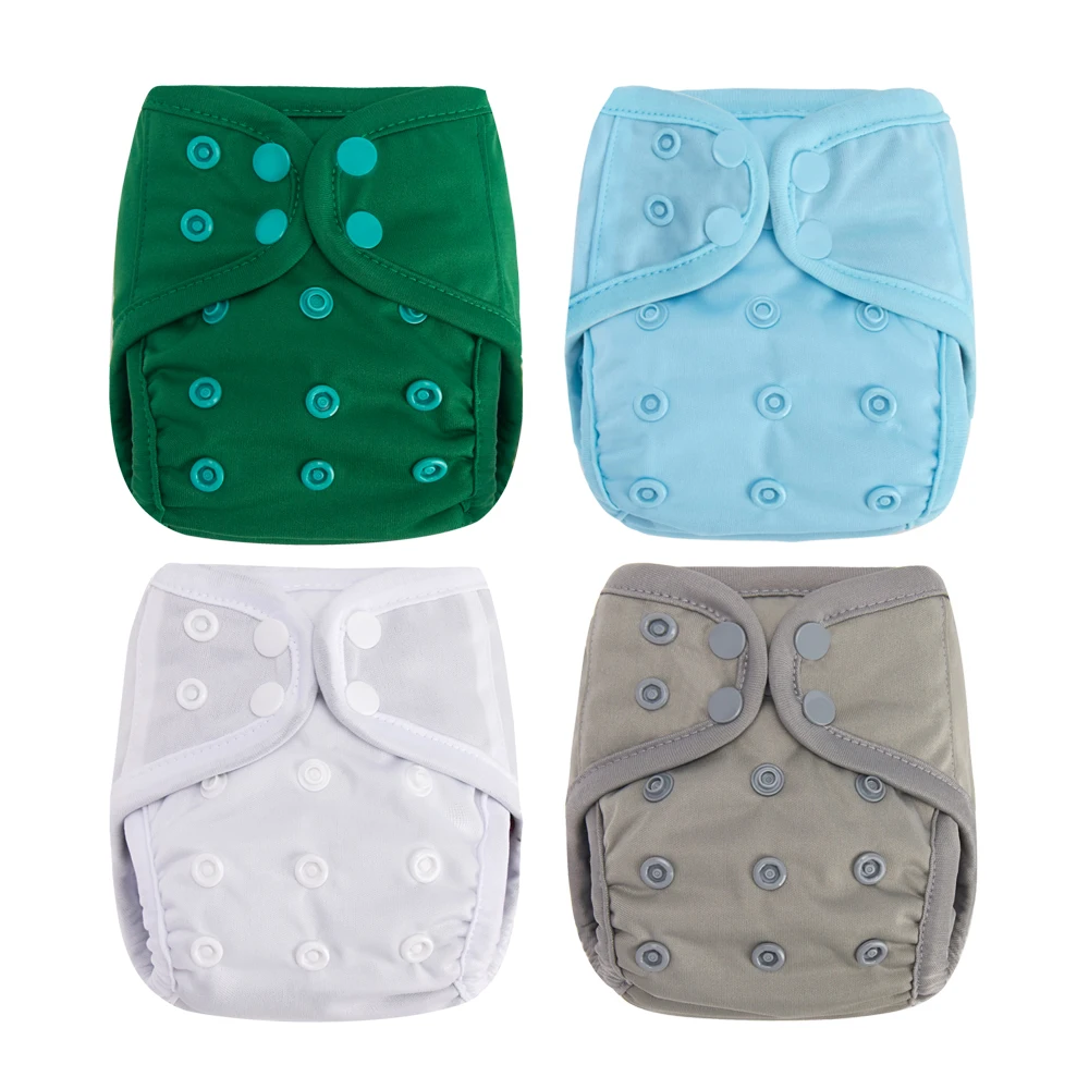 Happy Flute 4Pcs Pocket Cloth Diaper OS M NB Sizes Baby