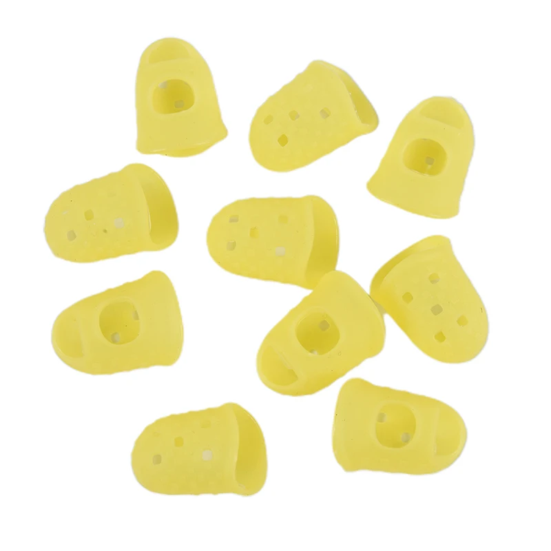 Silicone Guitar Thumb Finger Picks Protector Plectrum Fingertip thimble Finger Guard safety protect caps 4 Colors 10pcs guitar finger guards,guitar picks