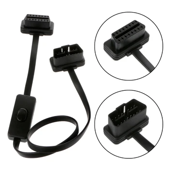 

16 Pin OBD2 OBDII Auto Car Extension Cable With Switch Type Adapter Connector