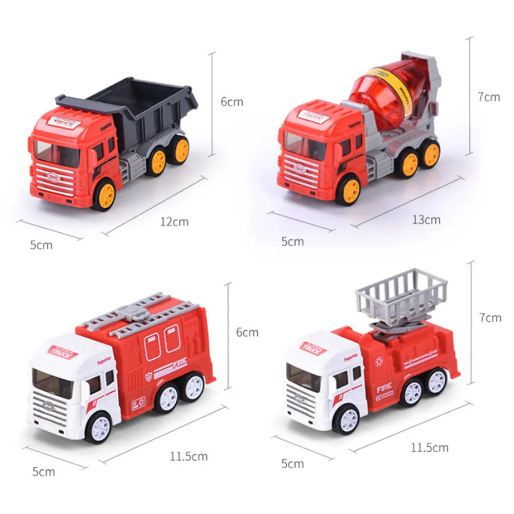 New Kids Mini Engineering Car Tractor Toy Dump Truck Model Classic Toy Alloy Car Children Toys Engineering Vehicle 6/9/12Pcs