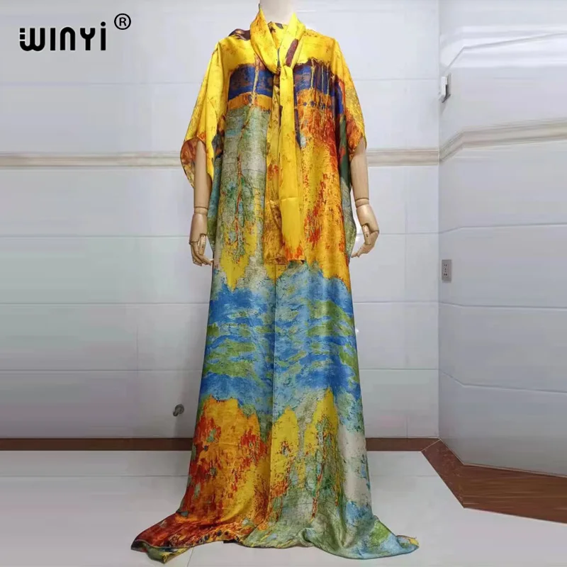 african culture clothing 2022 beach cover ups for women Print Bohemia Hijab Loose Elegant Muslim Abaya dress new Broder Riche Sexy Lady Party maxi beach african fashion designers