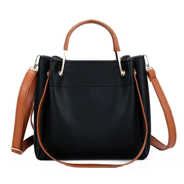 Простая Сумка-ведро, женские сумки на одно плечо для отдыха, женские сумки с ручкой сверху, высококачественные сумки через плечо, сумка-кошелек - Цвет: Black