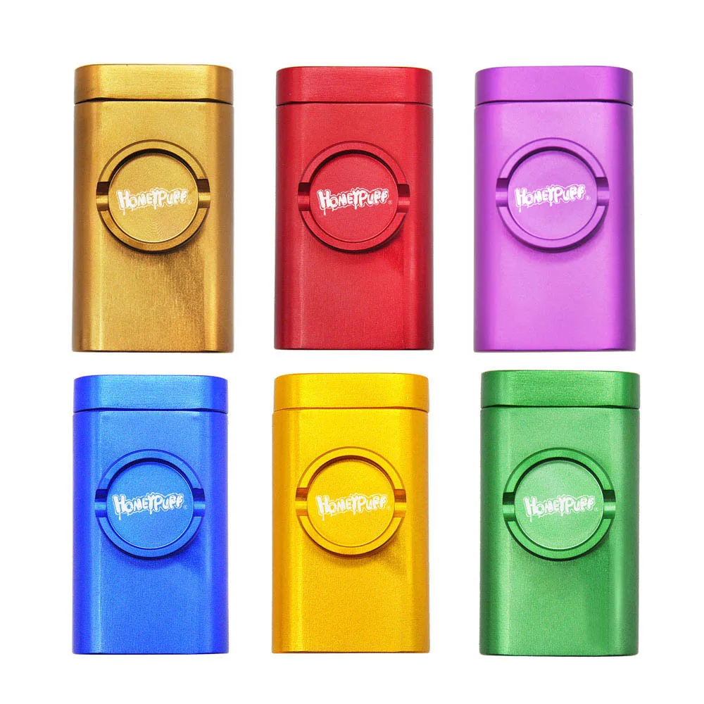 Aluminum Grind Case Pinch Hitter & Grinder Combo Tobacco Grinder Dugout Pipe Case With Storage Room Case Smoking Pipe All In One