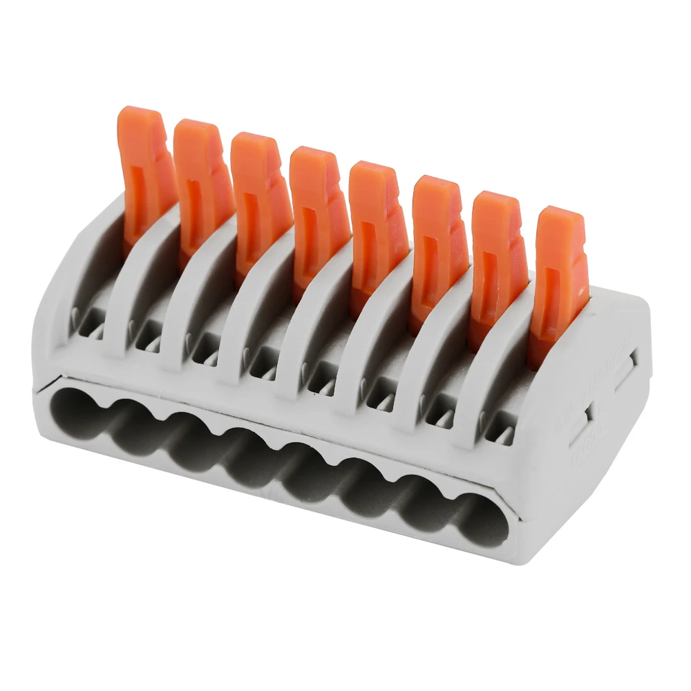 

Hot New Flame Retardant 9pcs 8-Way Cable Connector Box Set Universal Fast Electric Wire Connectors Kit Quick Install Terminals