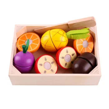 

Baby Wooden Toys Pretend Play kitchen Toys Cutting Fruit Vegetable Education Food Toys Hot Selling