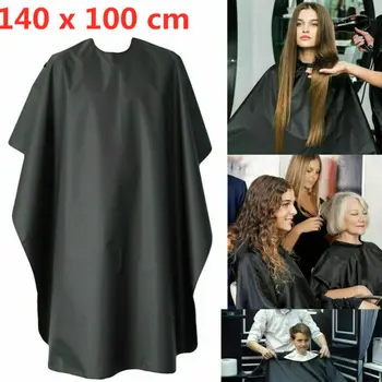 

Professional Hair Cutting Salon Barber Hairdressing Unisex Gown Cape Apron Lining fabric Waterproof Apron Black 100x140cm