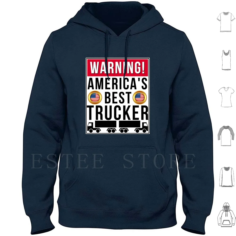 Warning America'S Best Trucker Trucker Truck Driver Maglione Con Cappuccio Iphone Samsung Phone Case Coffee Mug Tablet Case