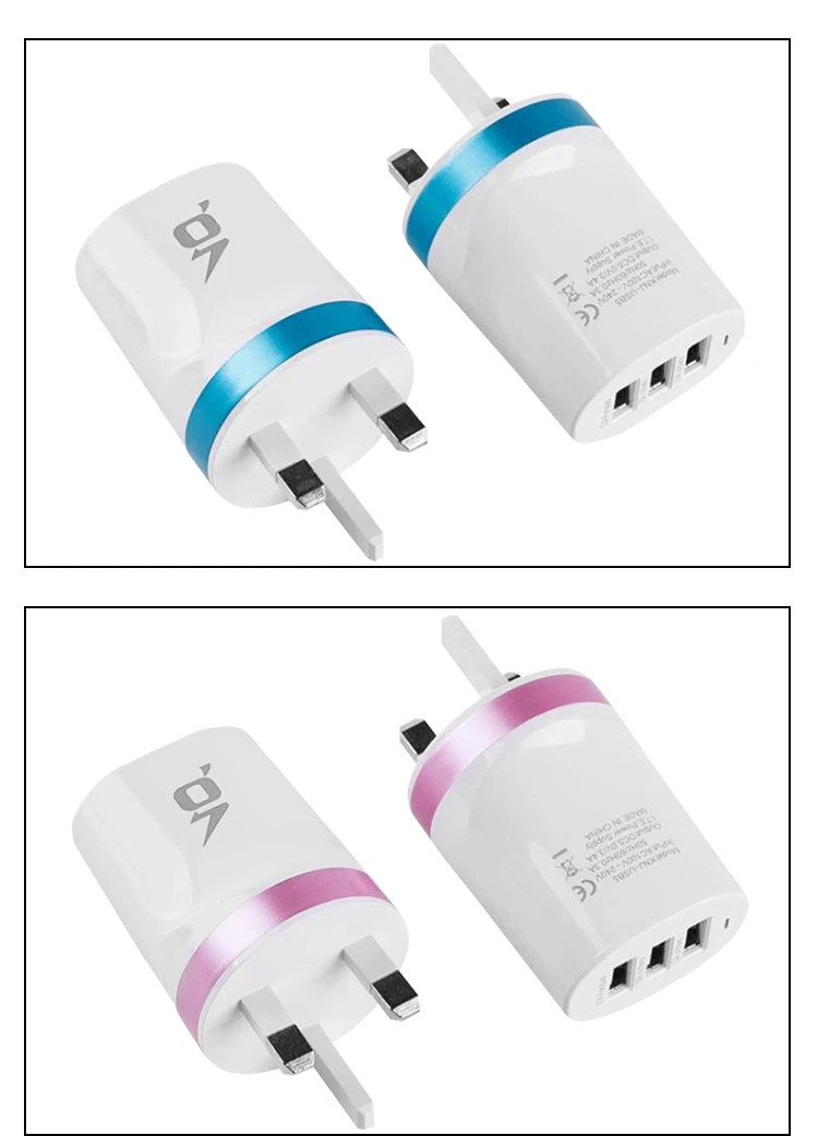 Великобритания Мульти USB настенное зарядное устройство портативное 3 порта зарядное устройство кирпич путешествия штекер куб телефон зарядка iPhone X/8 Plus/8 iPad samsung Galaxy