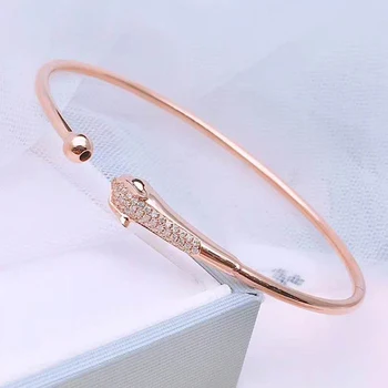 

18K Rose Gold Women Bangles Dragon Classic Cute Romantic Wedding Anniversary Engagement Party Bangles