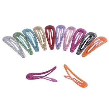 

10pcs/lot Glitter Hairpins Snap Hair Clip For Children Kids Hair Clip Pins For Baby Girls Hair Accessories Cute Metal Barrettes